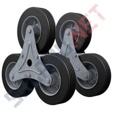 Комплект колес для лестничной тележки - 2 блока по 3 колеса диаметром 160 мм