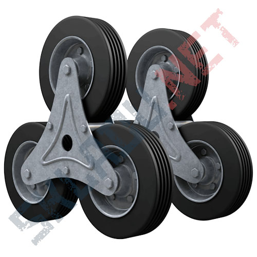 Комплект колес для лестничной тележки - 2 блока по 3 колеса диаметром 160 мм Китай в Тамбове